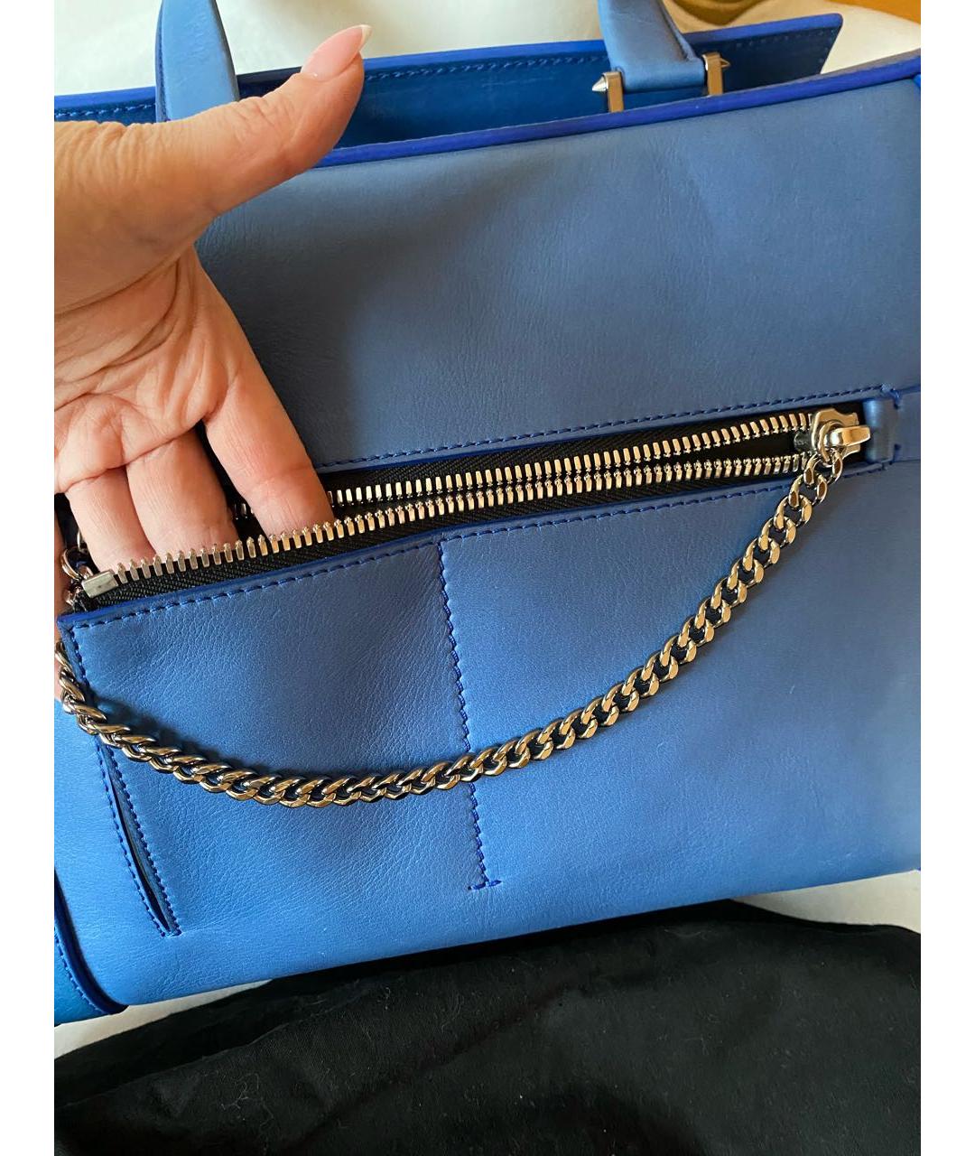 BARBARA BUI Синяя кожаная сумка с короткими ручками, фото 2