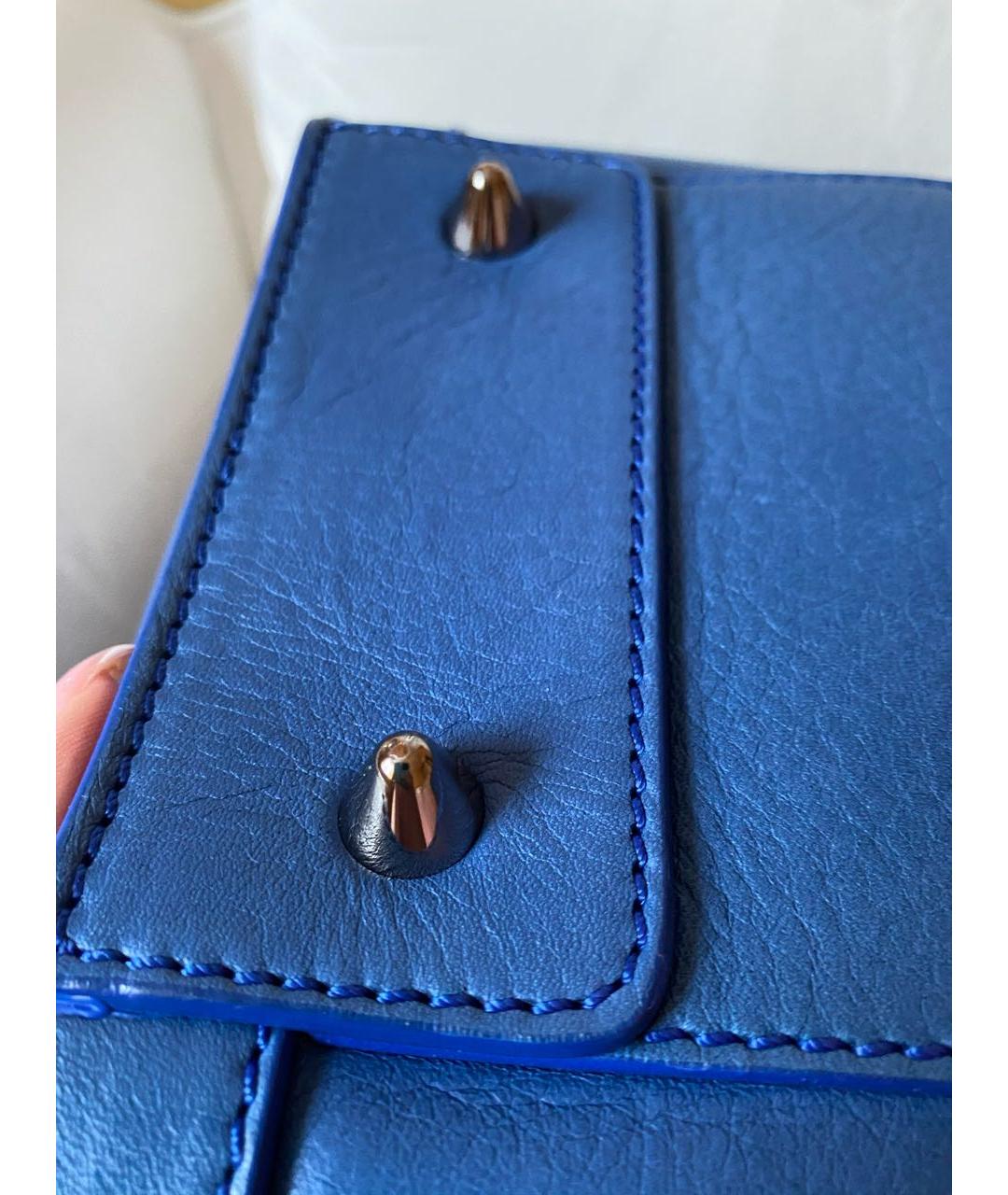 BARBARA BUI Синяя кожаная сумка с короткими ручками, фото 7