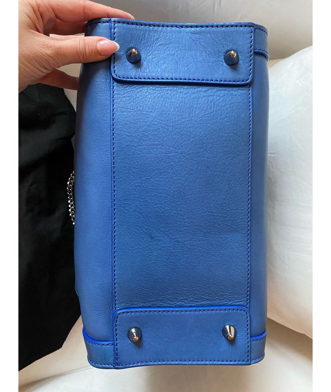 BARBARA BUI Синяя кожаная сумка с короткими ручками, фото 5