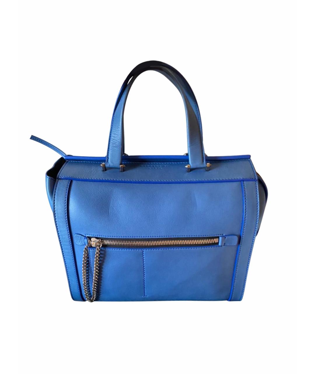 BARBARA BUI Синяя кожаная сумка с короткими ручками, фото 1