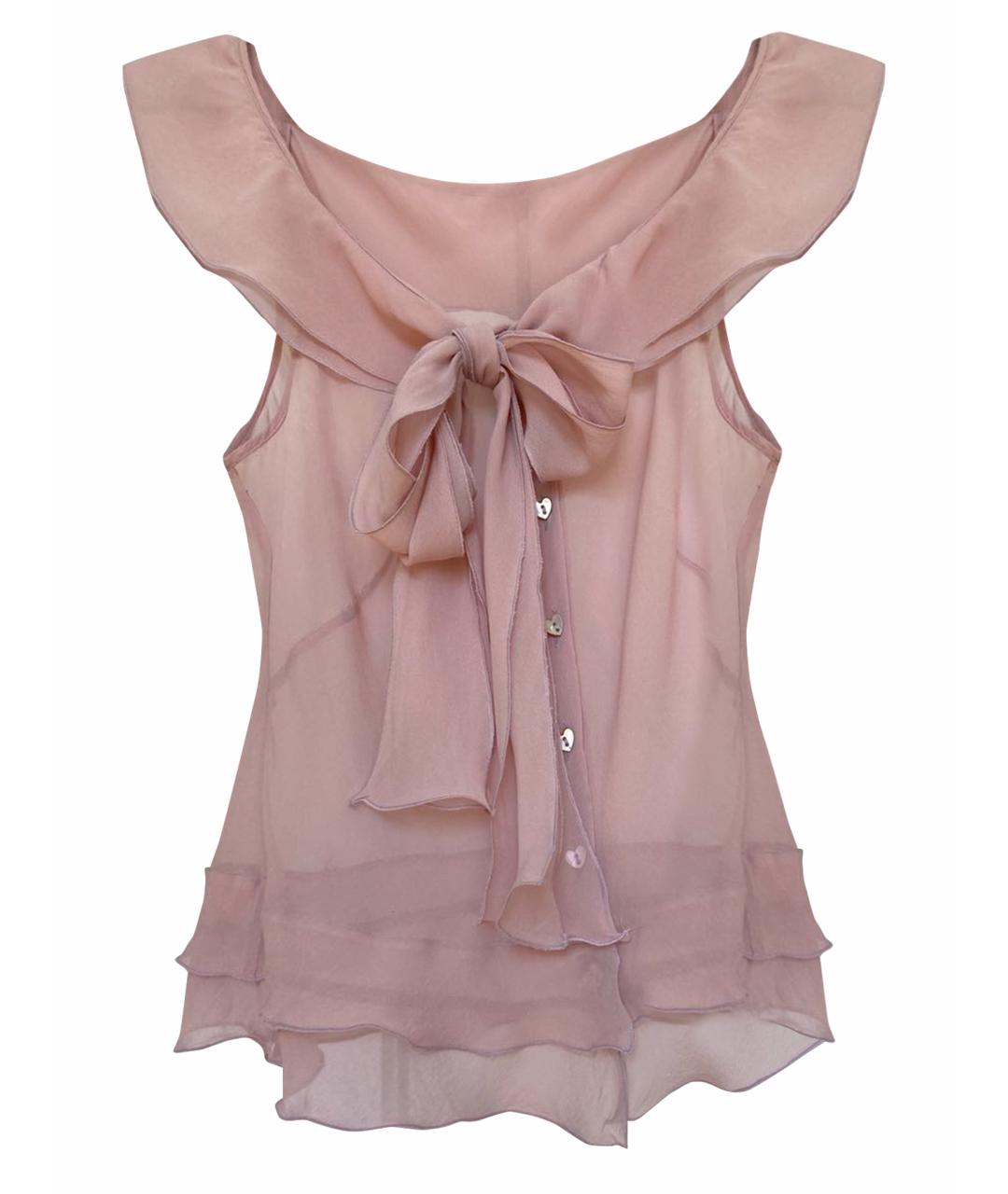 MOSCHINO Розовая шифоновая блузы, фото 1