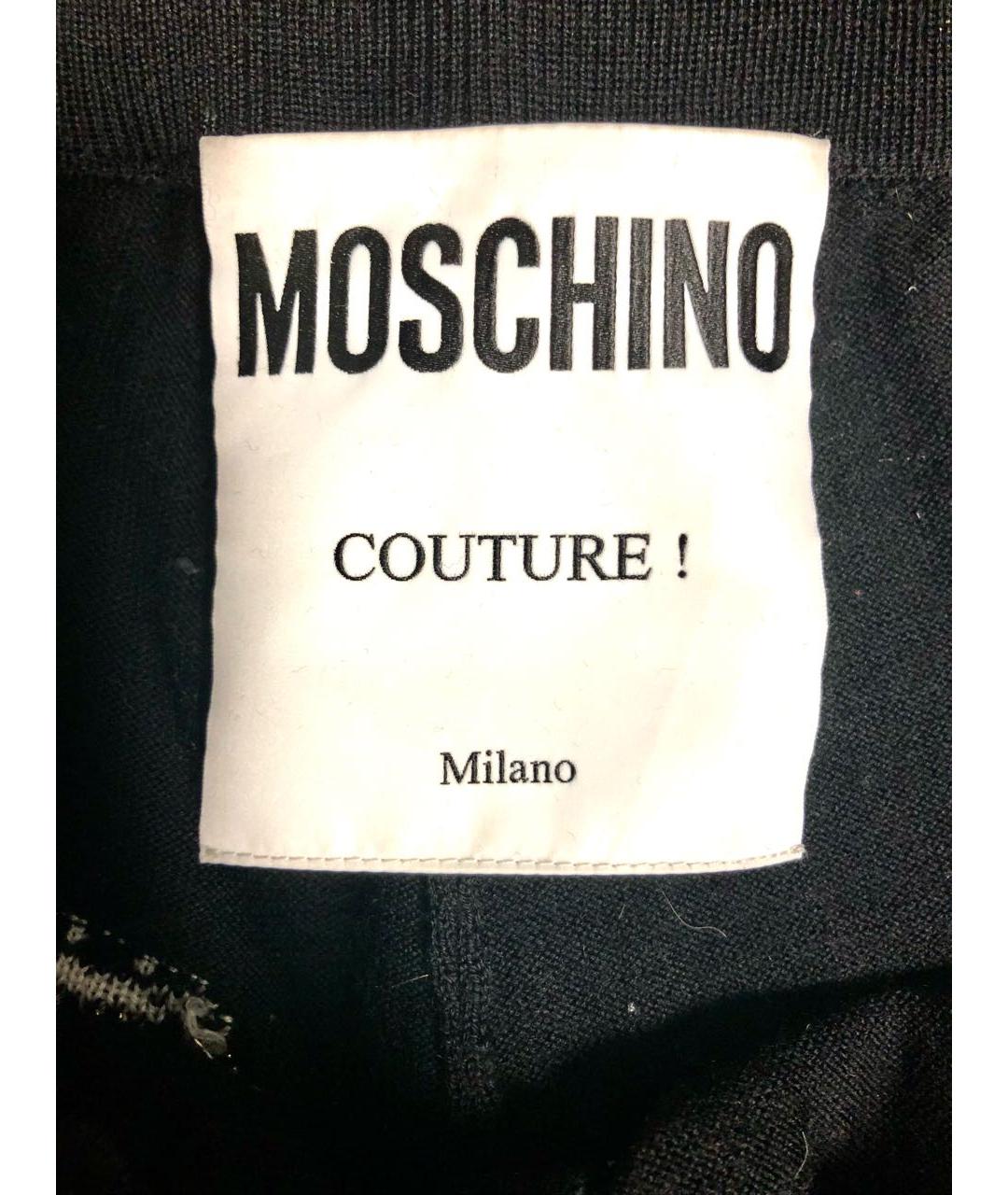 MOSCHINO Черные шерстяные прямые брюки, фото 4