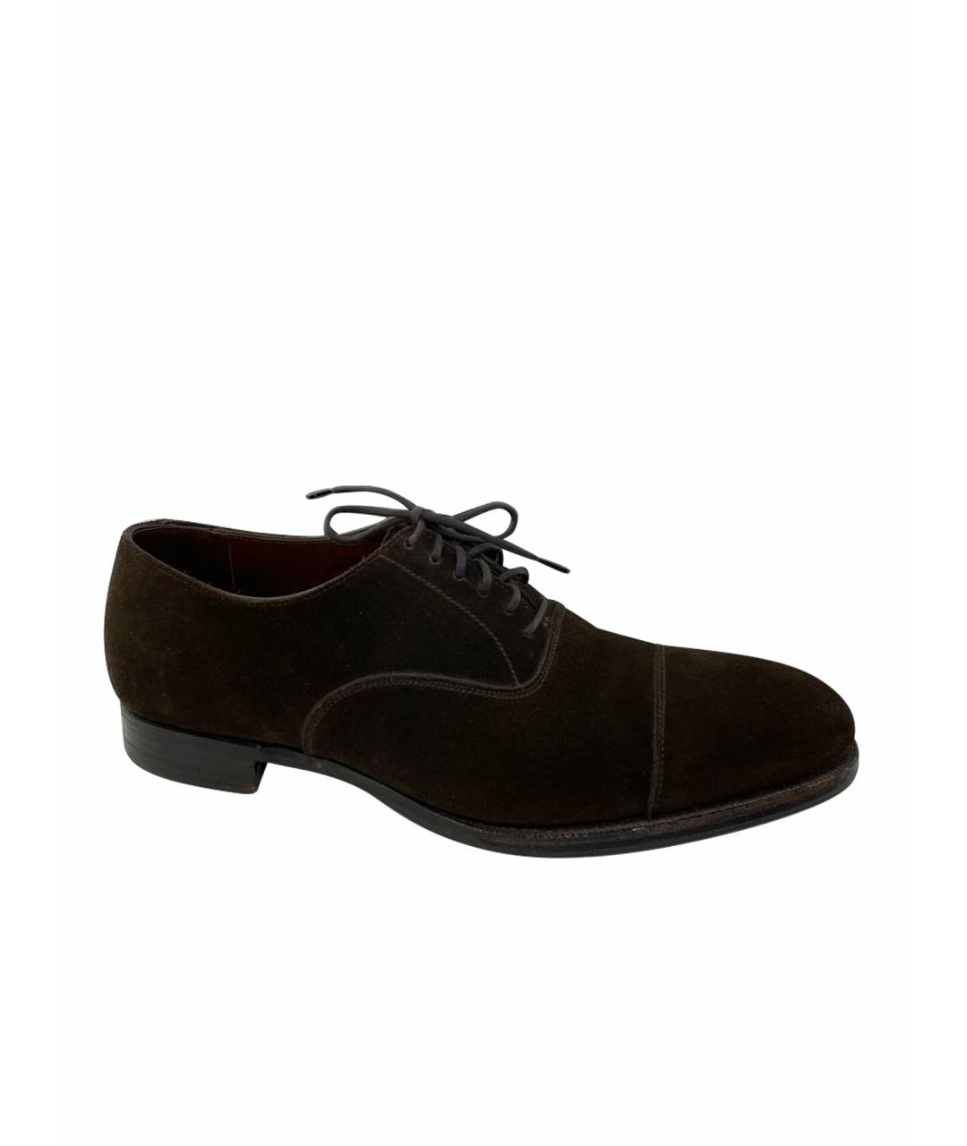 CROCKETT & JONES Коричневые замшевые туфли, фото 1