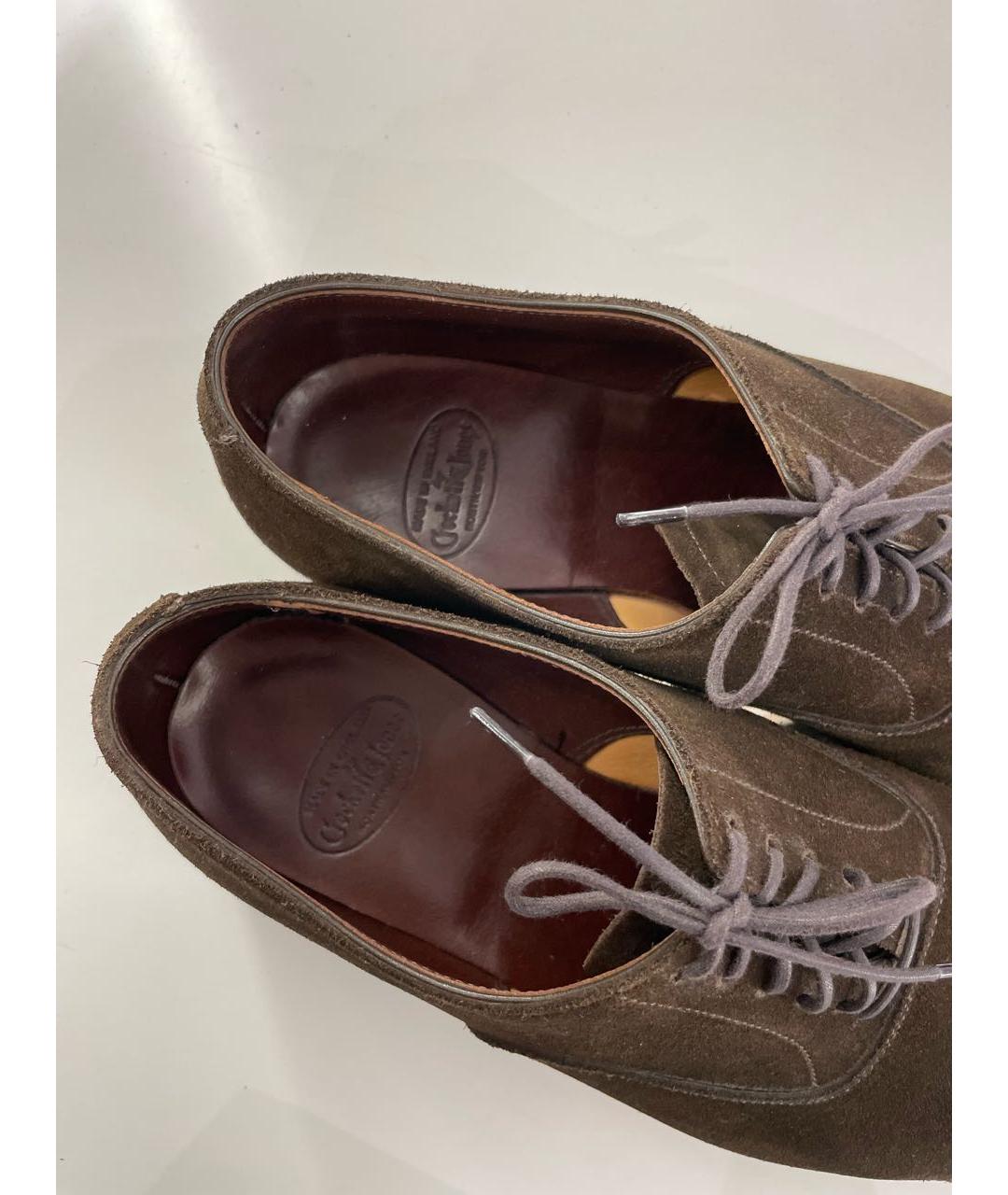CROCKETT & JONES Коричневые замшевые туфли, фото 6