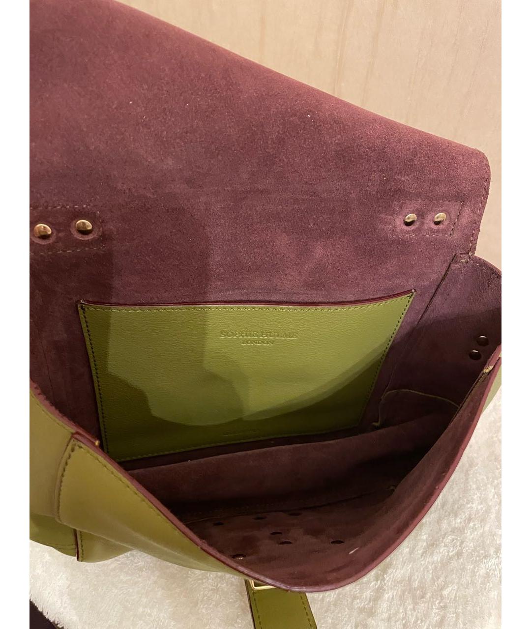 SOPHIE HULME Зеленая кожаная сумка через плечо, фото 4