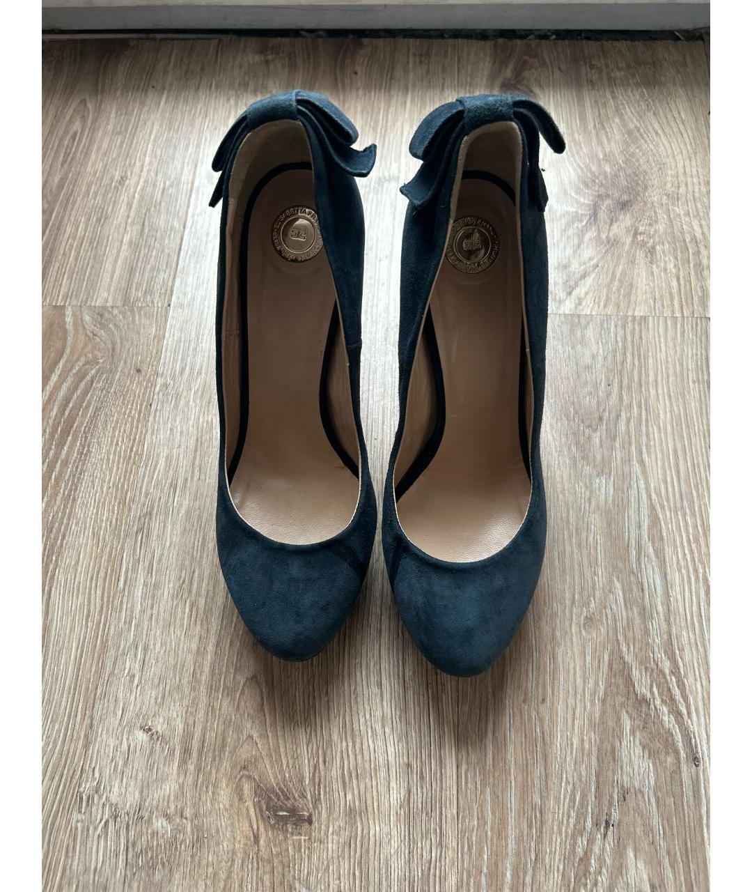 ELISABETTA FRANCHI Темно-синие замшевые туфли, фото 2