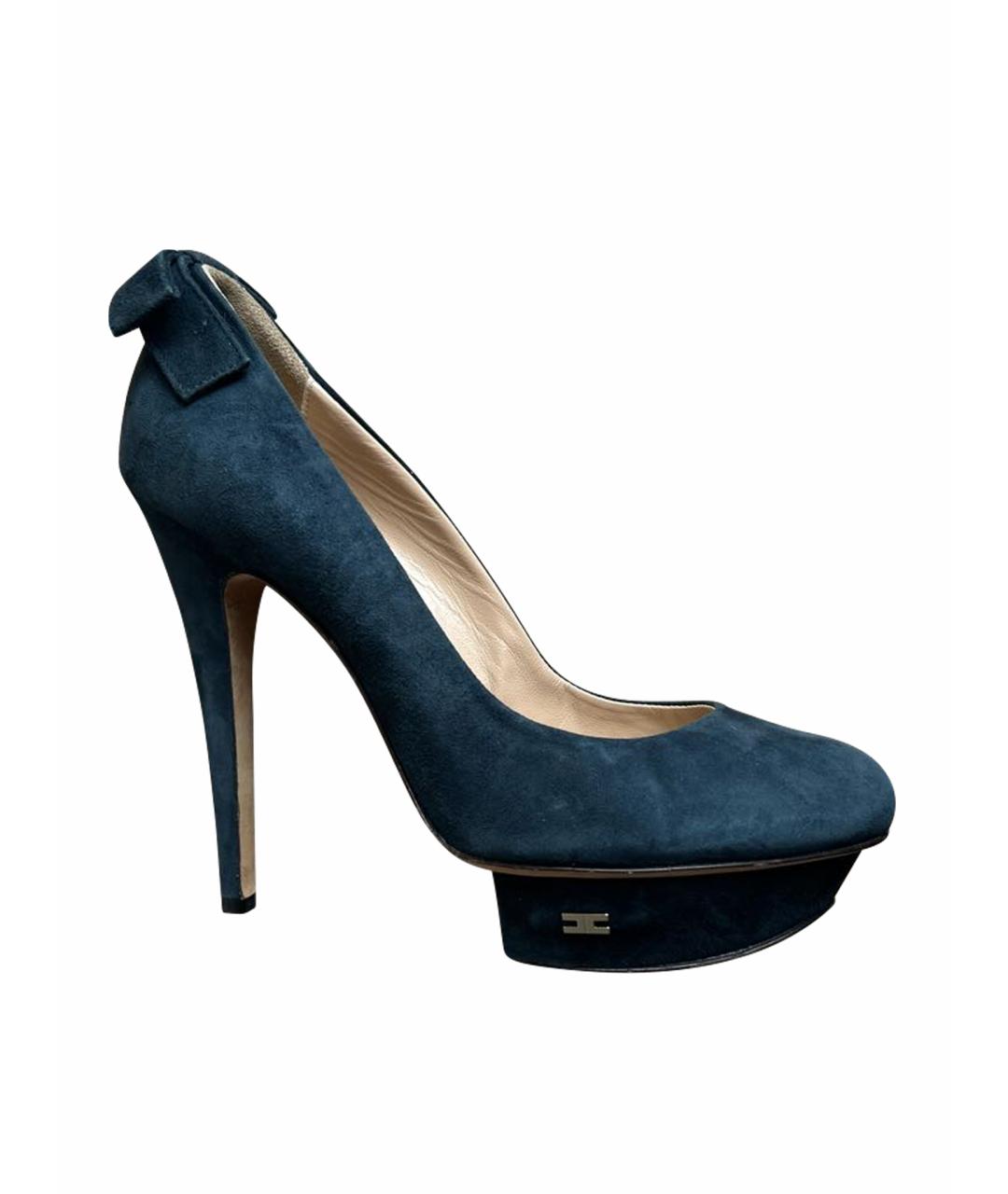 ELISABETTA FRANCHI Темно-синие замшевые туфли, фото 1