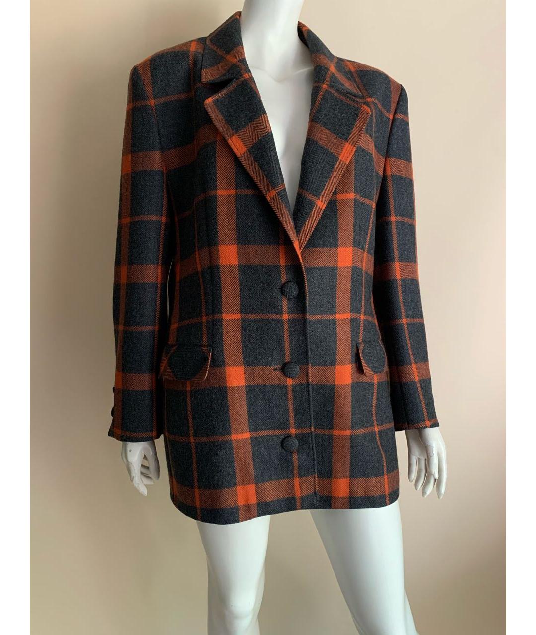 GIVENCHY VINTAGE Антрацитовый шерстяной жакет/пиджак, фото 4