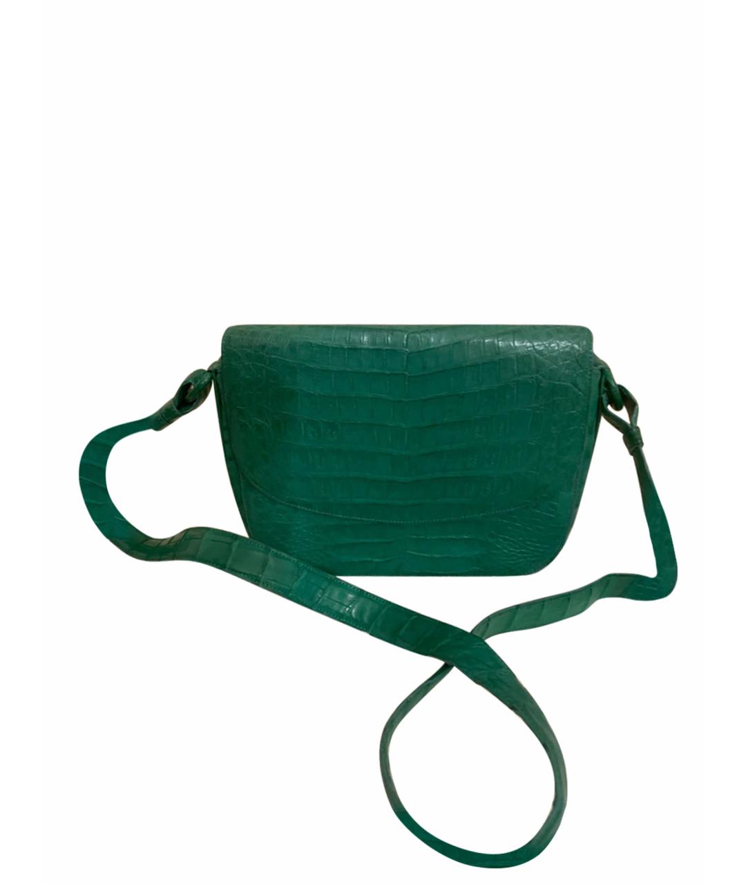 NANCY GONZALEZ Зеленая сумка через плечо из экзотической кожи, фото 1