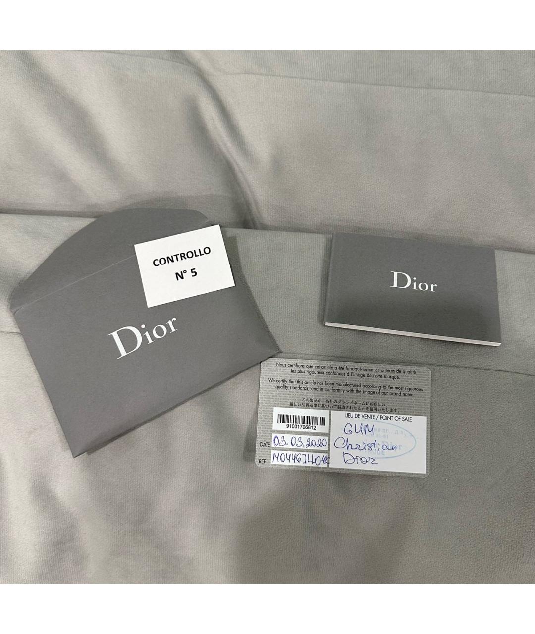 CHRISTIAN DIOR Серая кожаная сумка с короткими ручками, фото 8