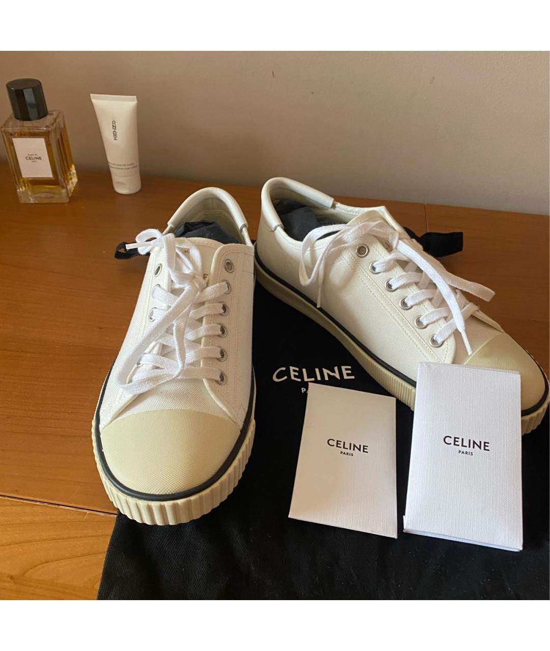 CELINE Белые текстильные кеды, фото 8