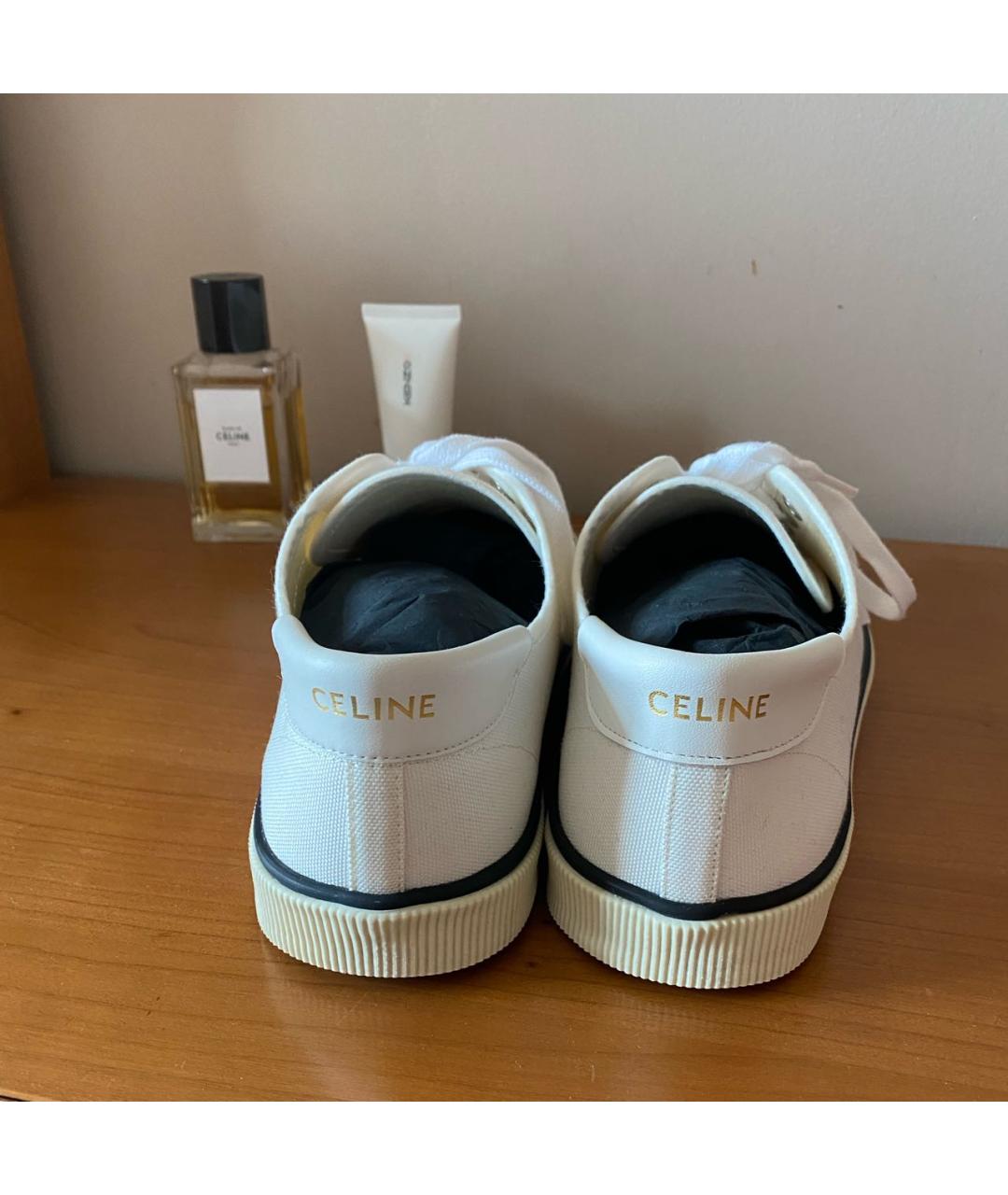 CELINE Белые текстильные кеды, фото 6