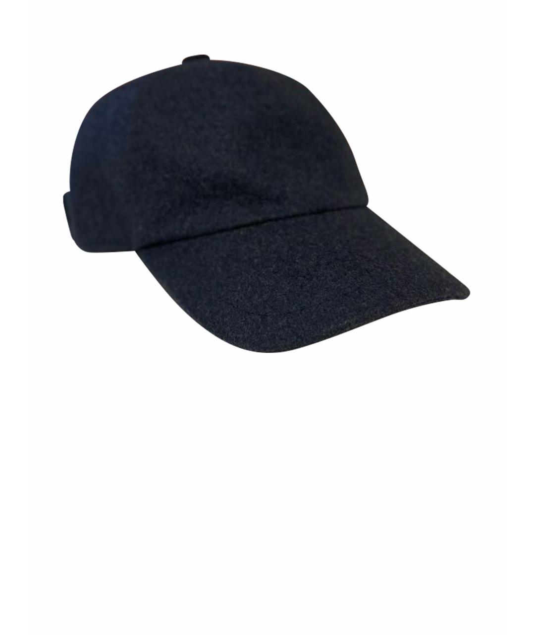 BRUNELLO CUCINELLI Темно-синяя шерстяная кепка/бейсболка, фото 1