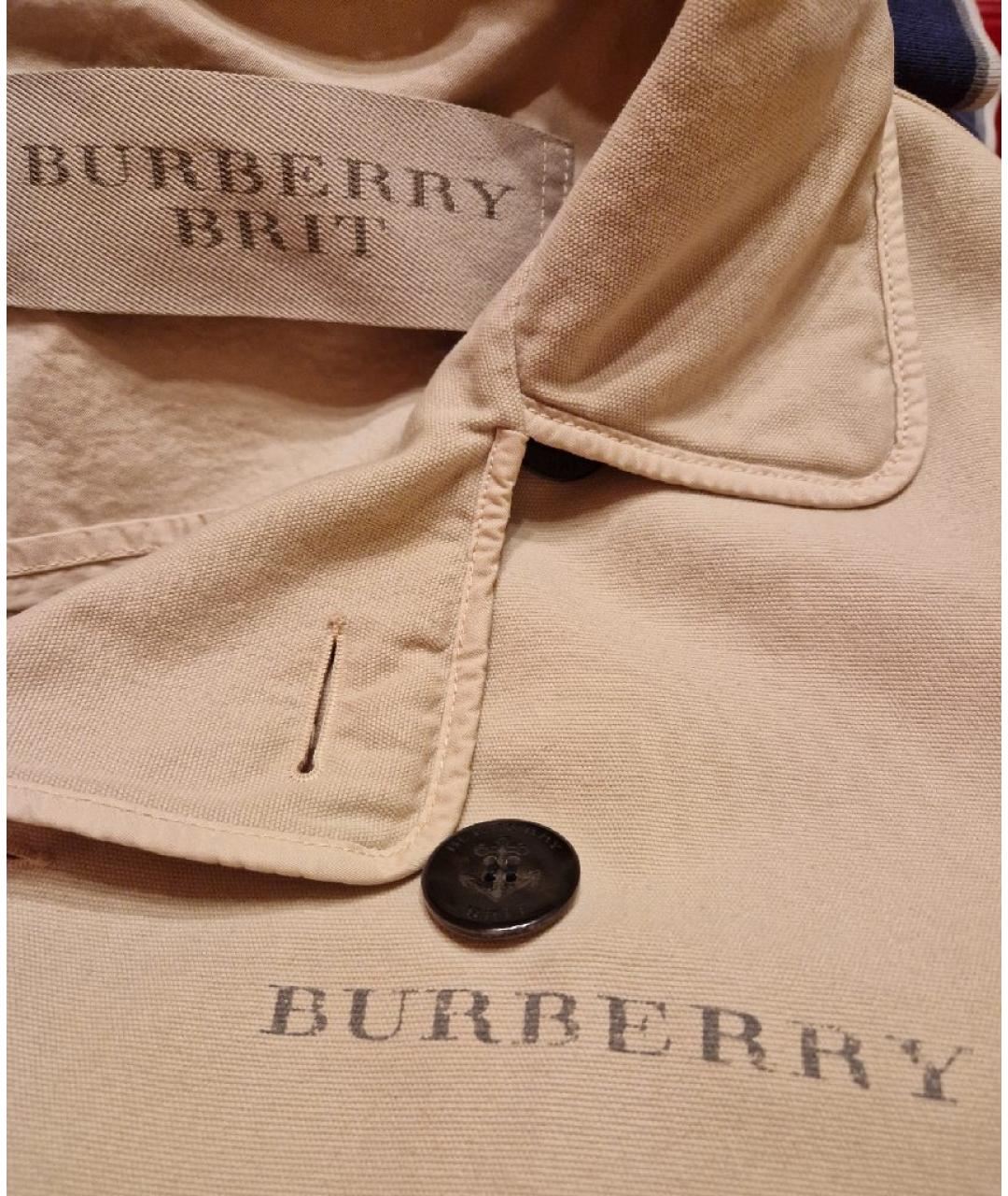 BURBERRY Бежевый хлопковый пиджак, фото 6