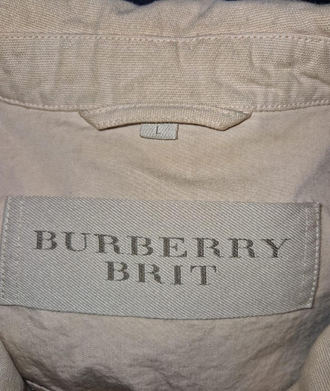 BURBERRY Бежевый хлопковый пиджак, фото 5
