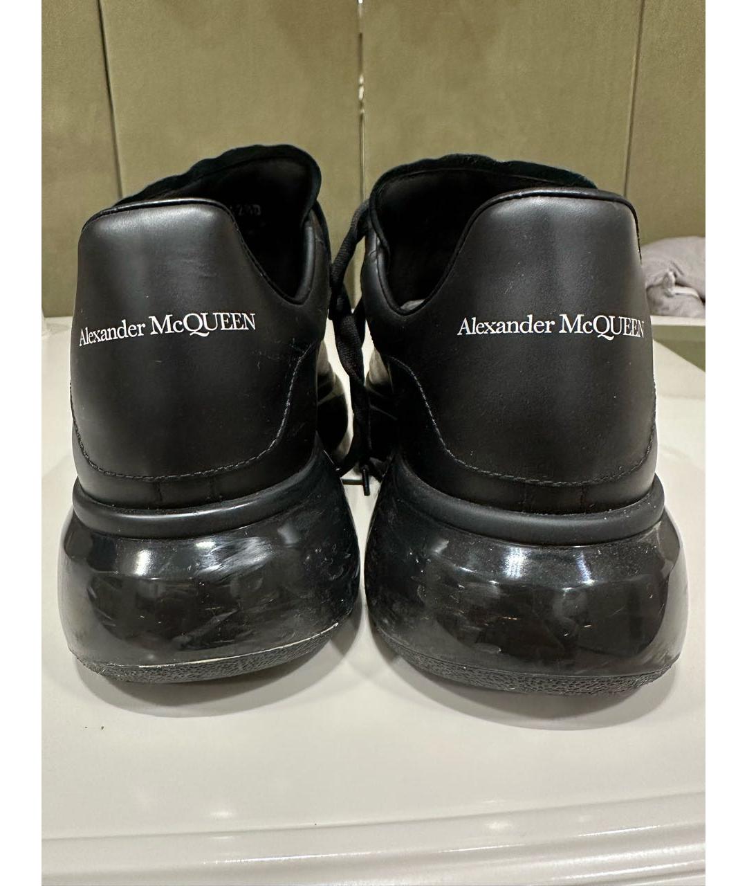 ALEXANDER MCQUEEN Черные кожаные низкие кроссовки / кеды, фото 4