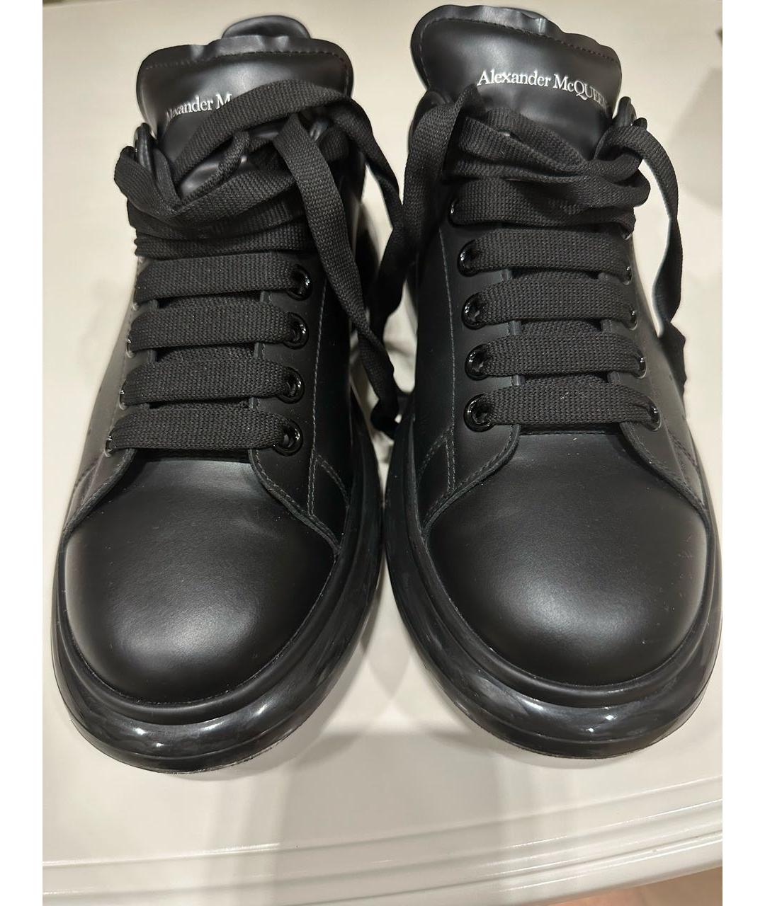ALEXANDER MCQUEEN Черные кожаные низкие кроссовки / кеды, фото 6