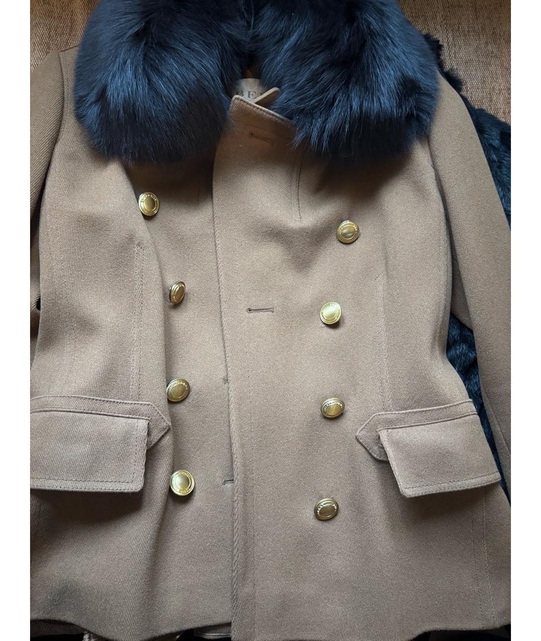 BURBERRY BRIT Коричневое шерстяное пальто, фото 7
