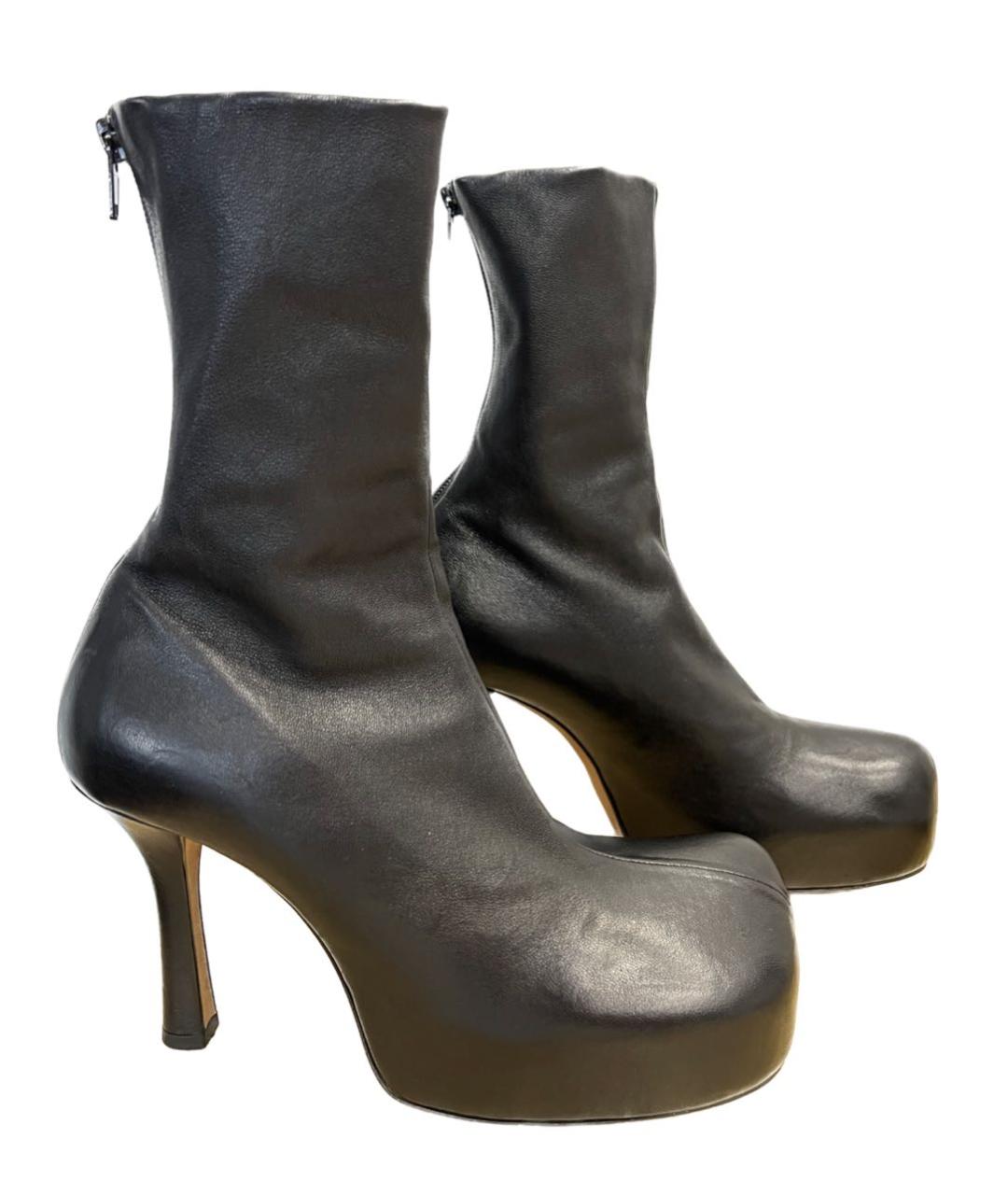 BOTTEGA VENETA Черные кожаные ботильоны, фото 8