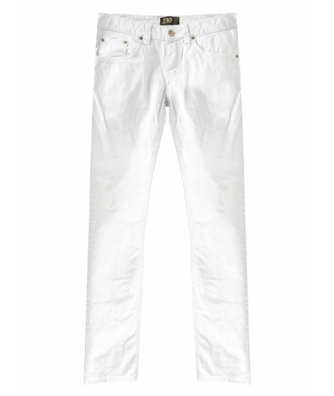 ICEBERG Белые хлопковые джинсы слим, фото 1