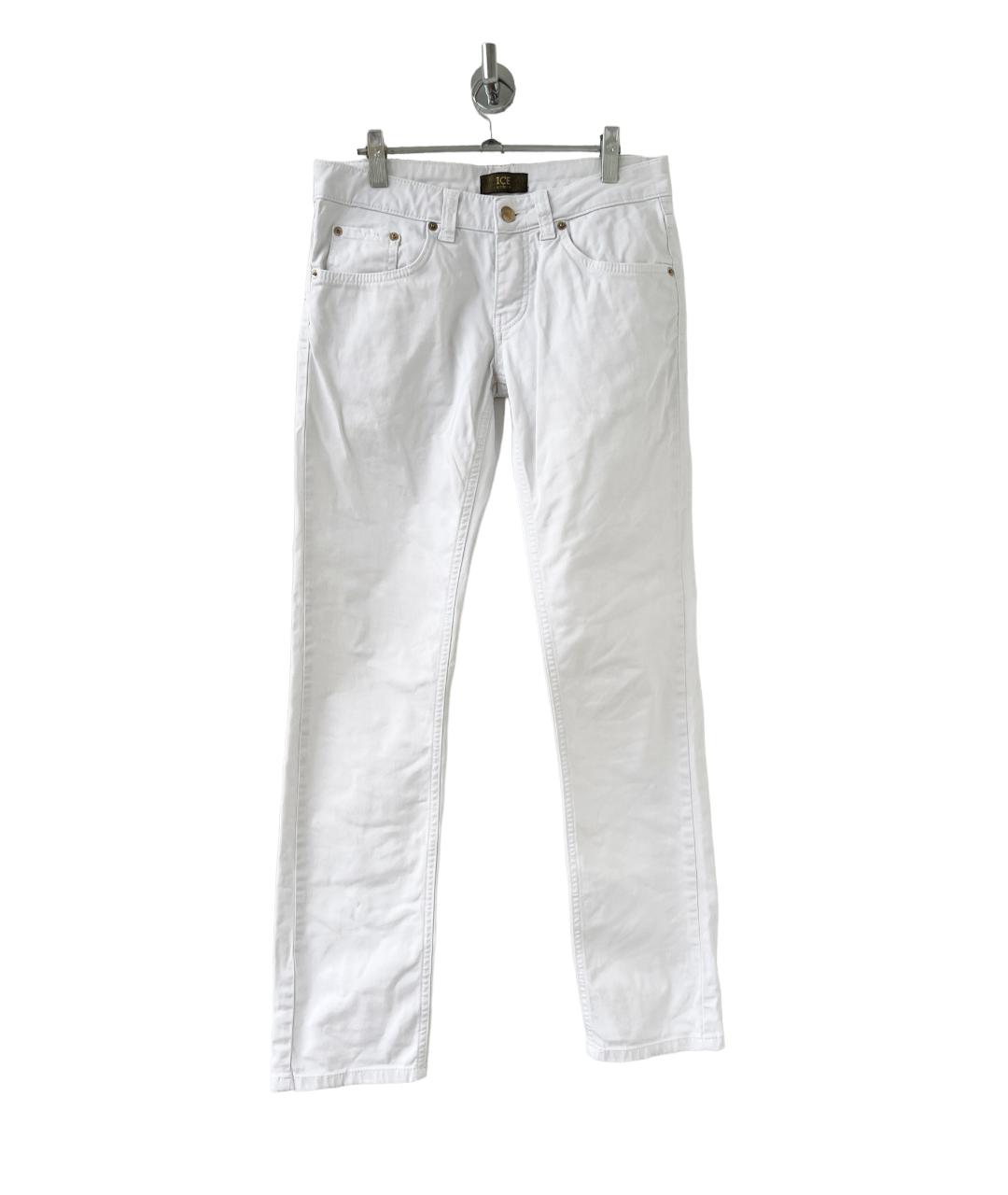 ICEBERG Белые хлопковые джинсы слим, фото 9