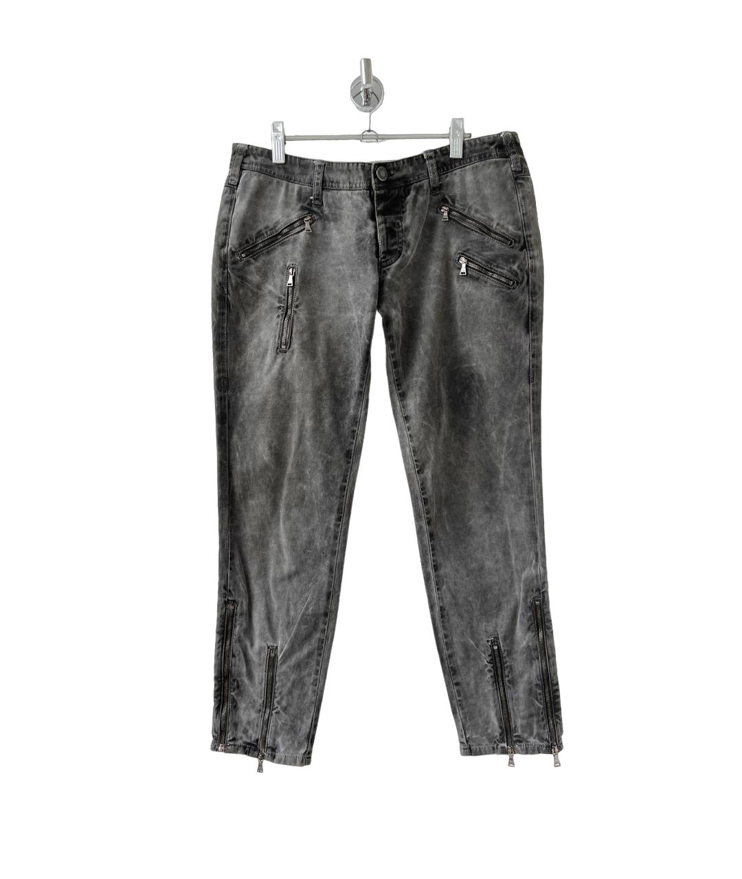 NEIL BARRETT Серые хлопко-эластановые джинсы слим, фото 8