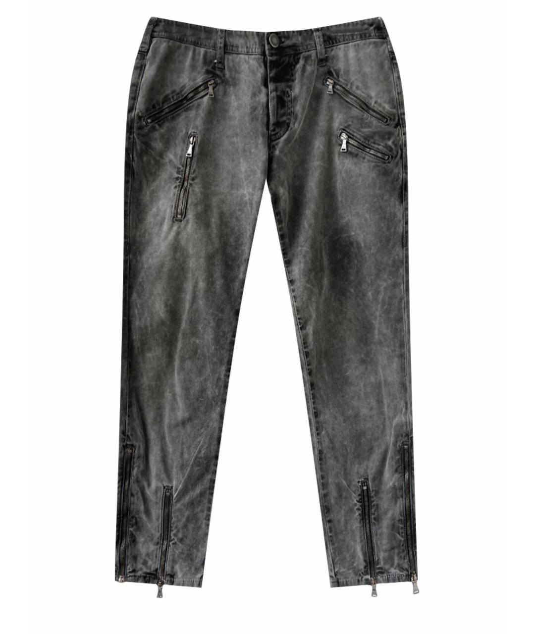 NEIL BARRETT Серые хлопко-эластановые джинсы слим, фото 7
