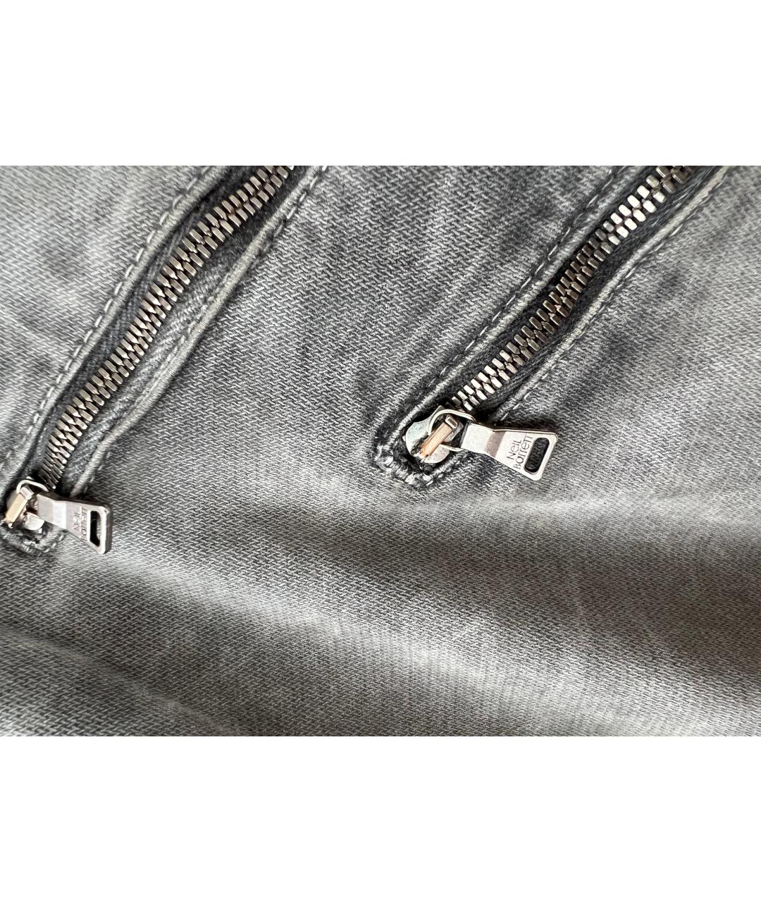 NEIL BARRETT Серые хлопко-эластановые джинсы слим, фото 3