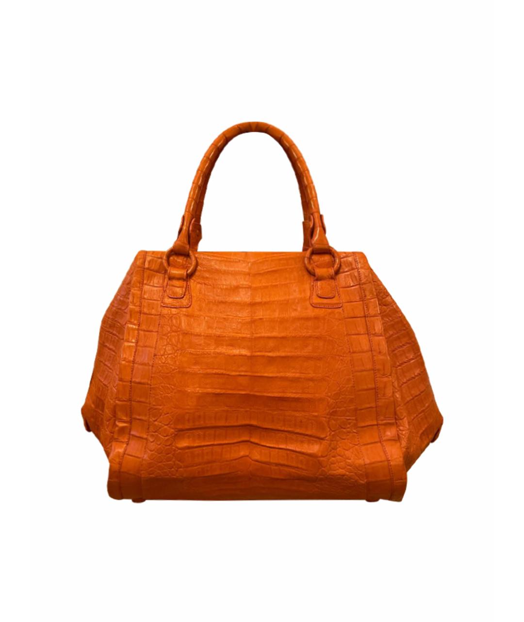NANCY GONZALEZ Оранжевая сумка с короткими ручками из экзотической кожи, фото 1