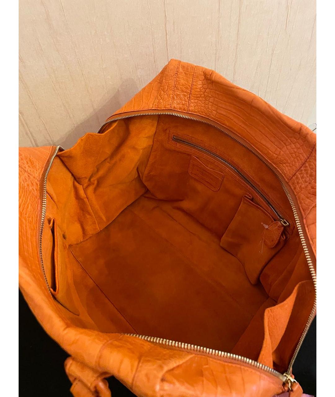 NANCY GONZALEZ Оранжевая сумка с короткими ручками из экзотической кожи, фото 4