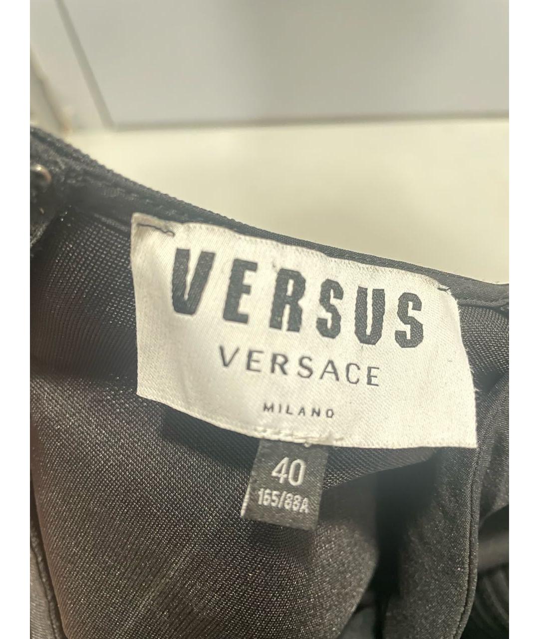 VERSUS VERSACE Черное полиэстеровое коктейльное платье, фото 5