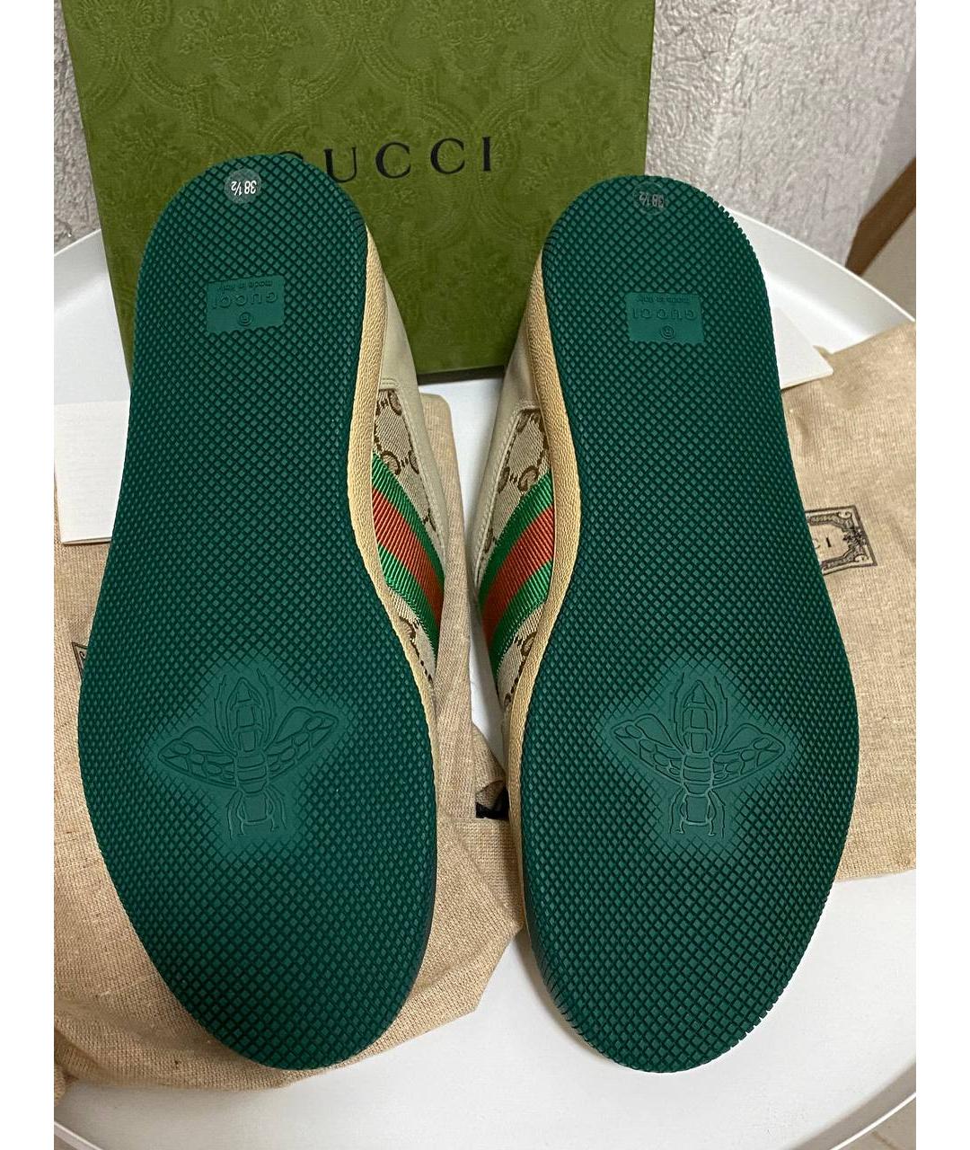 GUCCI Бежевые кроссовки, фото 5