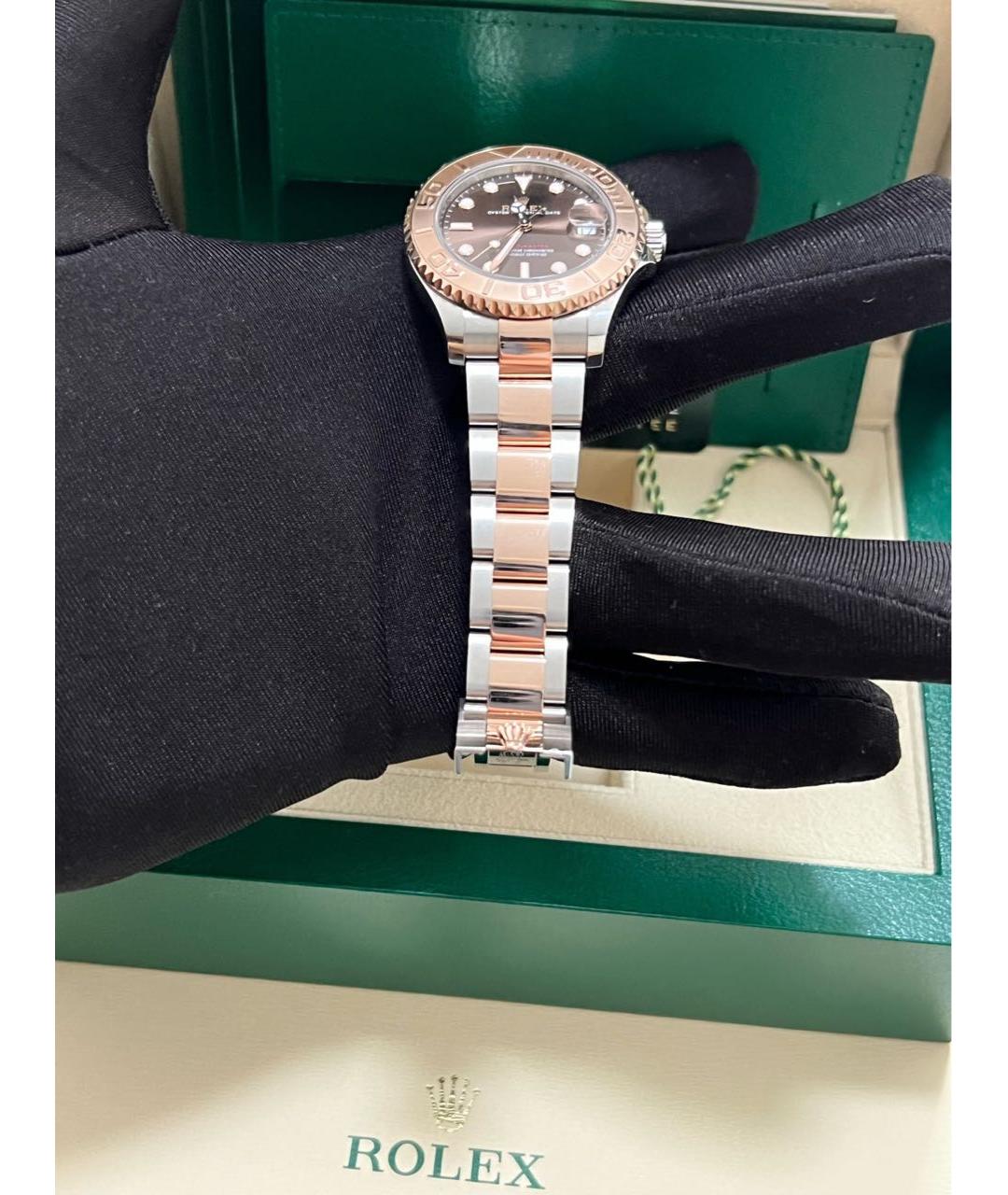 ROLEX Коричневые часы из розового золота, фото 6