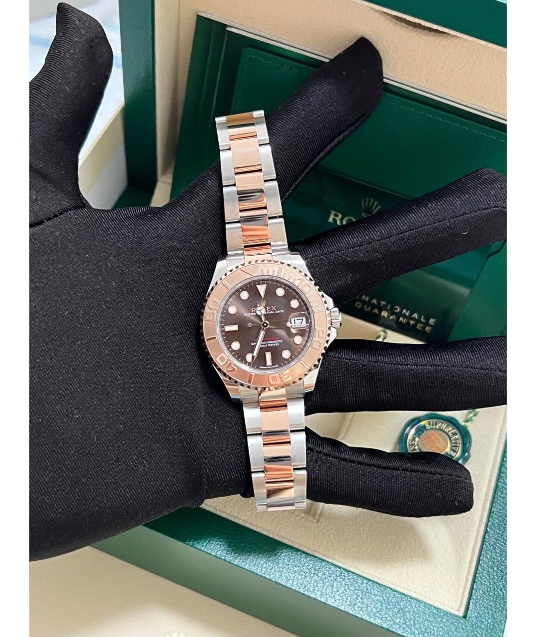 ROLEX Коричневые часы из розового золота, фото 4