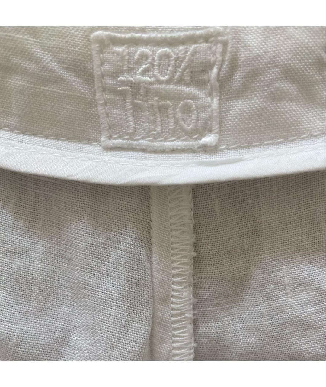 120%LINO Белые льняные шорты, фото 3