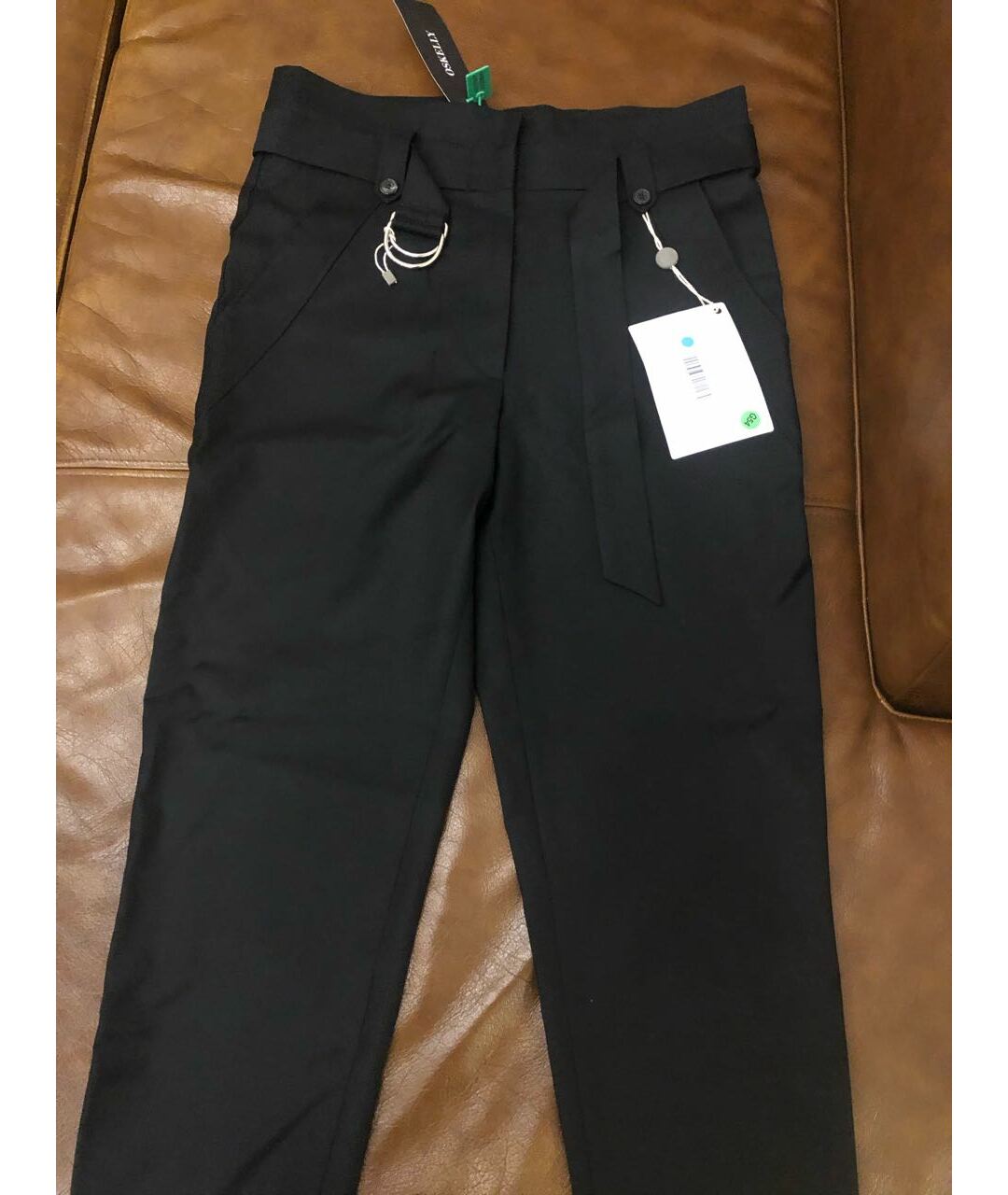 IRO Черные шерстяные прямые брюки, фото 4