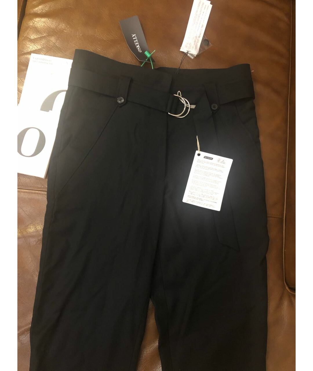 IRO Черные шерстяные прямые брюки, фото 5