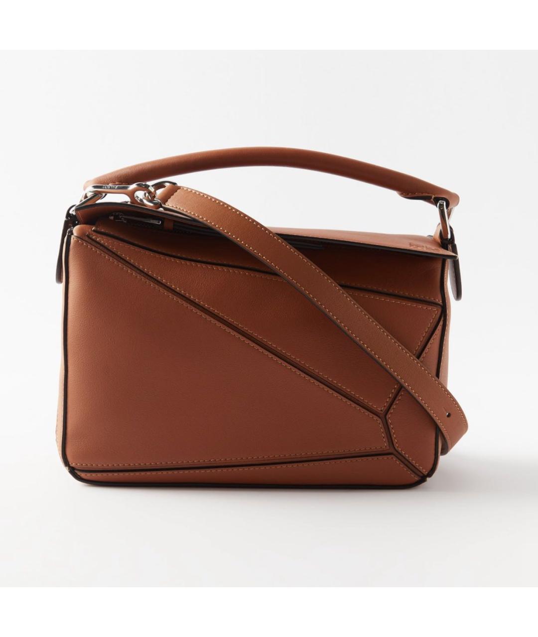 LOEWE Коричневая кожаная сумка через плечо, фото 7
