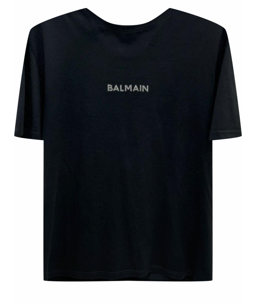 BALMAIN Черная хлопковая футболка, фото 1