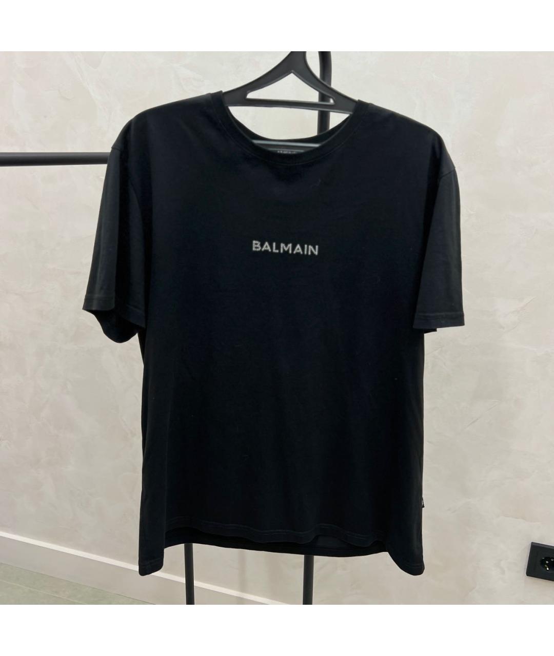 BALMAIN Черная хлопковая футболка, фото 5