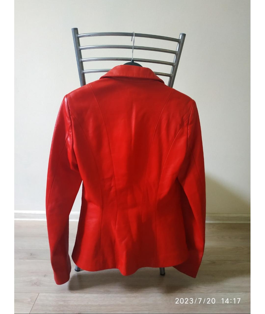 MUGLER Красная кожаная куртка, фото 2