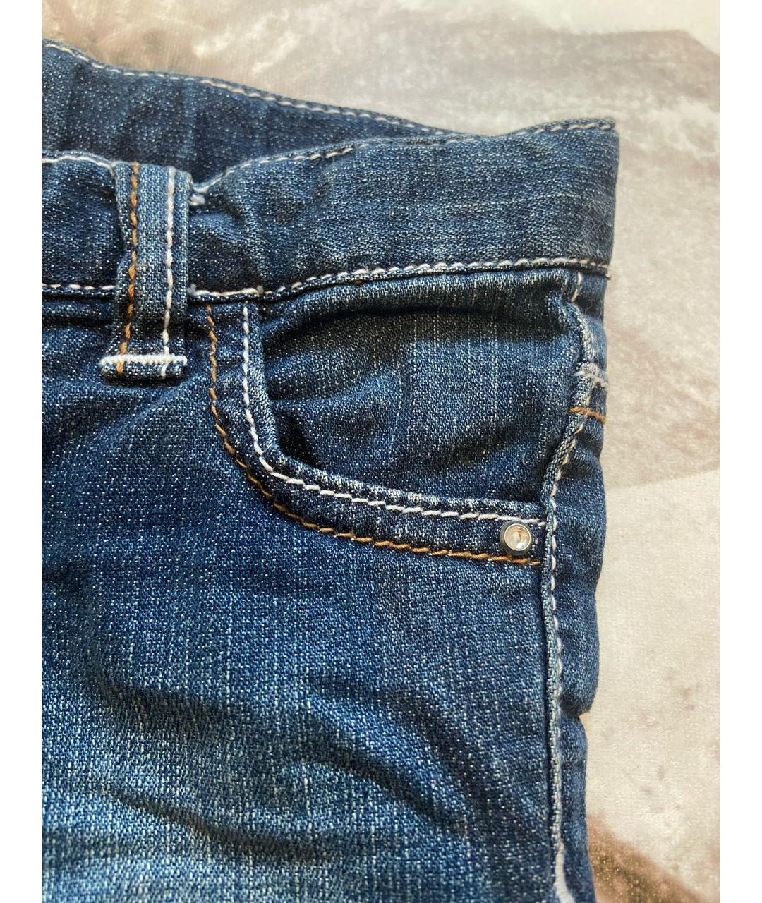 ARMANI JUNIOR Синие хлопковые джинсы, фото 4