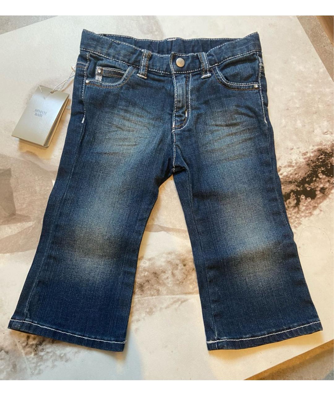 ARMANI JUNIOR Синие хлопковые джинсы, фото 9