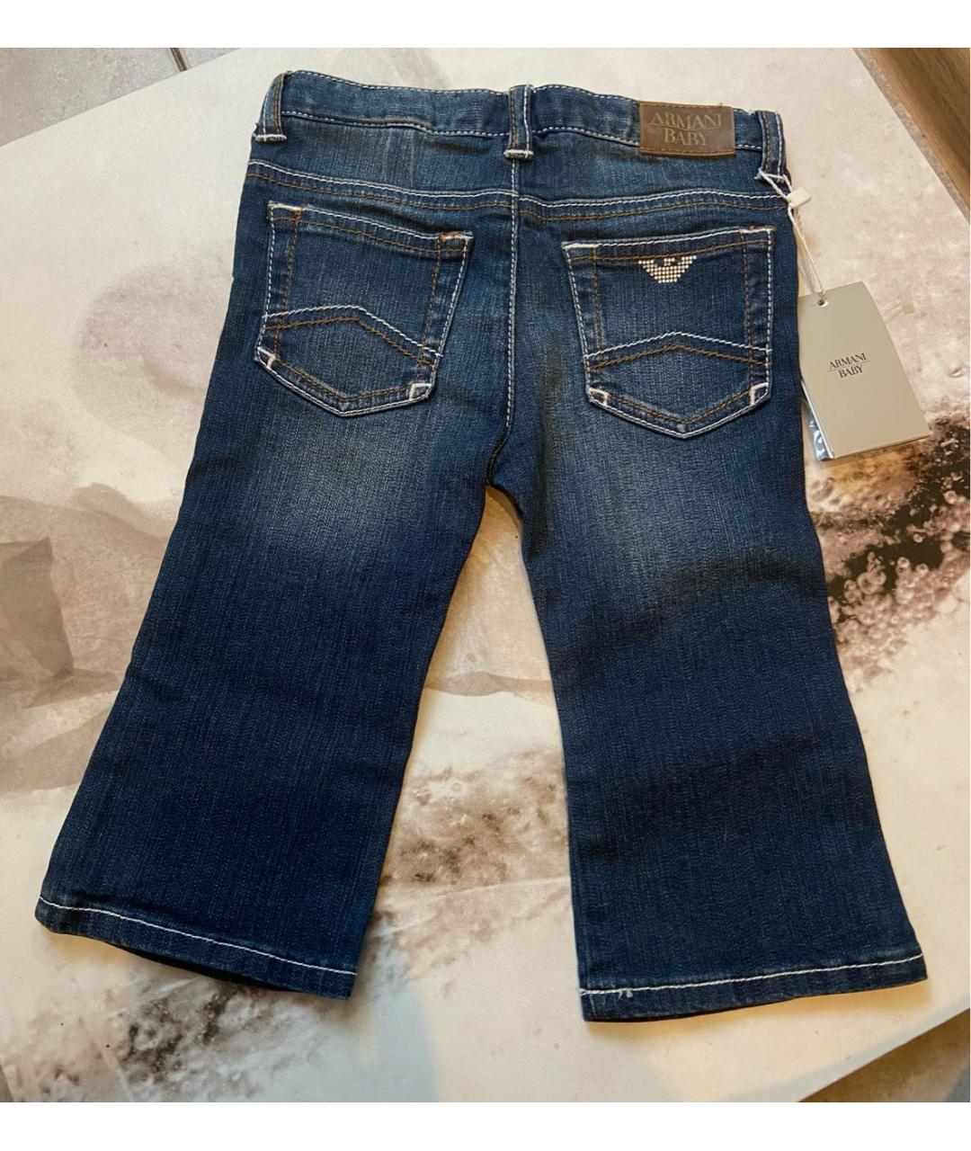 ARMANI JUNIOR Синие хлопковые джинсы, фото 6