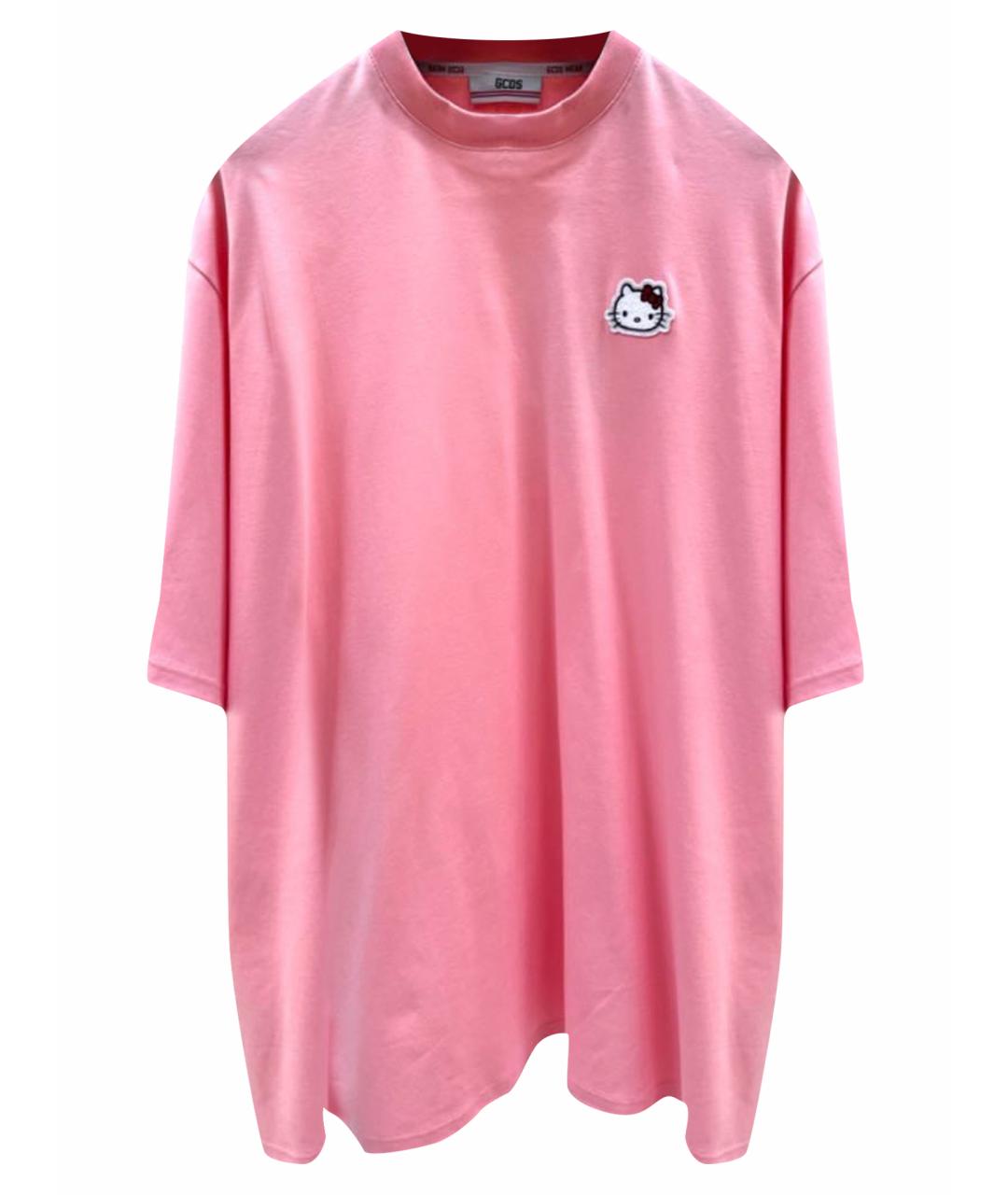 GCDS Розовая хлопковая футболка, фото 9