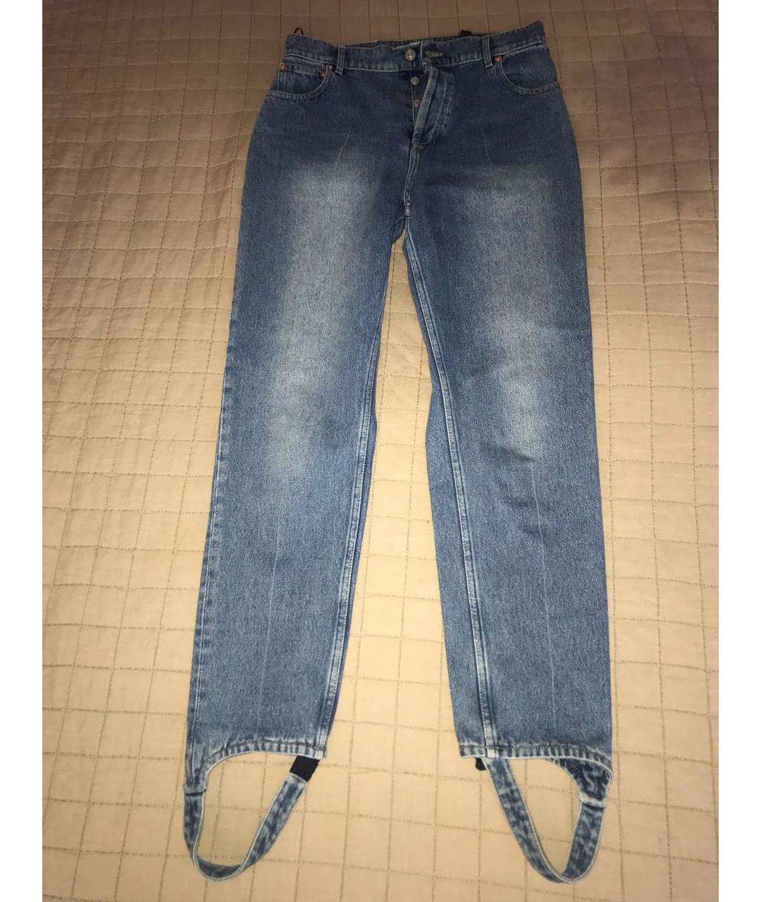 BALENCIAGA Синие хлопковые прямые джинсы, фото 9