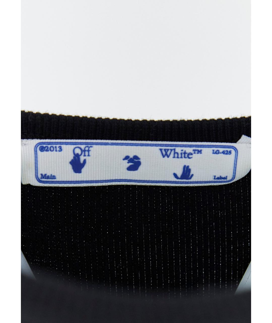 OFF-WHITE Черное хлопковое повседневное платье, фото 3