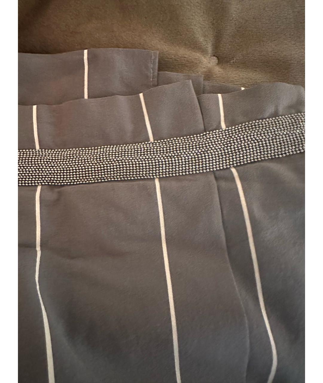 BRUNELLO CUCINELLI Антрацитовая хлопковая юбка макси, фото 4