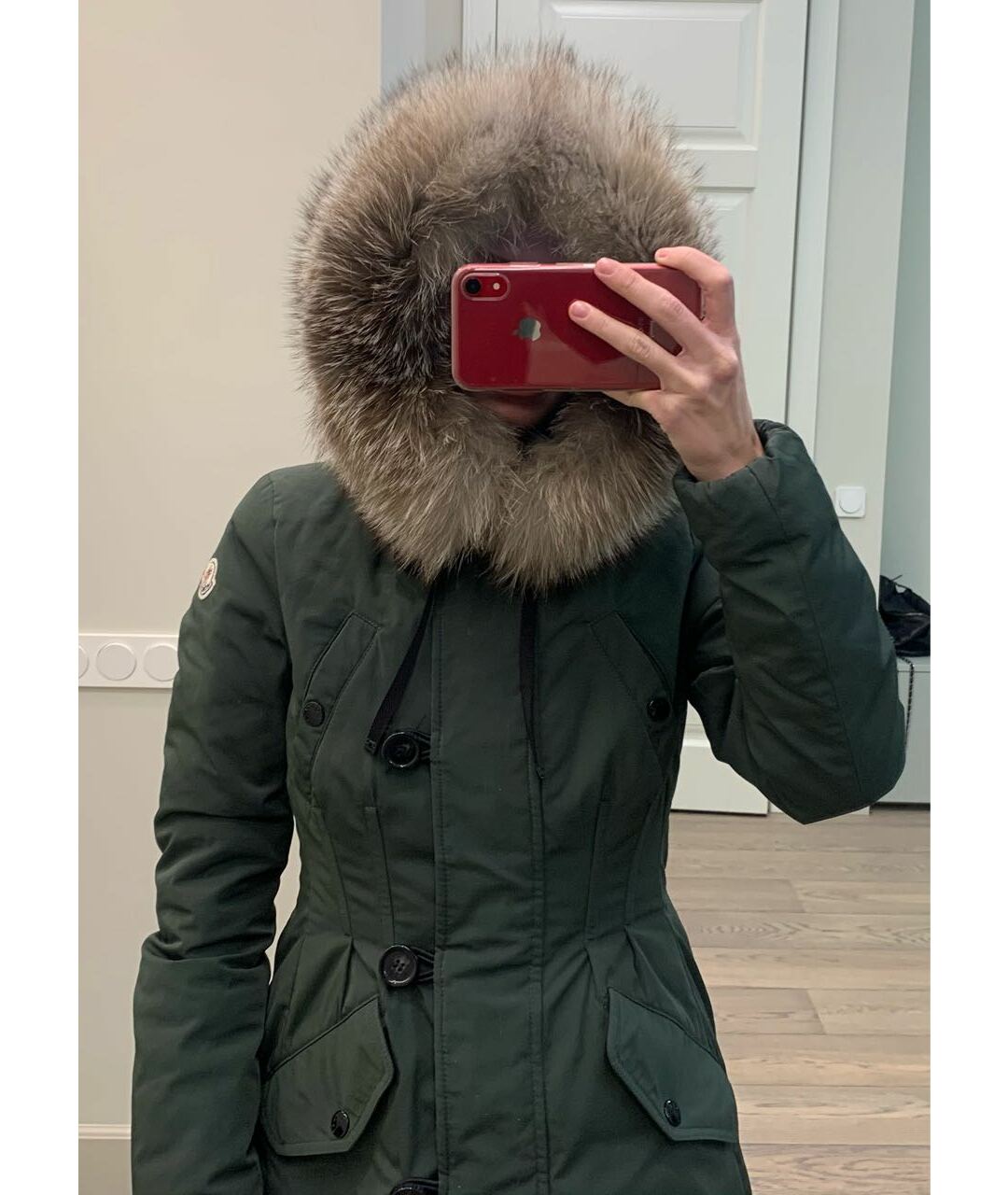 MONCLER Зеленый пуховик, фото 4