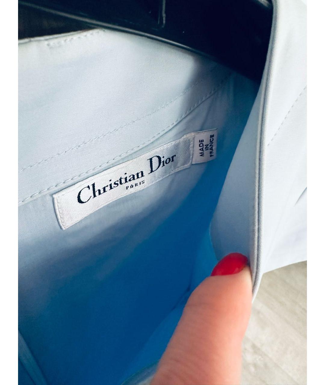 CHRISTIAN DIOR PRE-OWNED Голубое хлопковое повседневное платье, фото 3